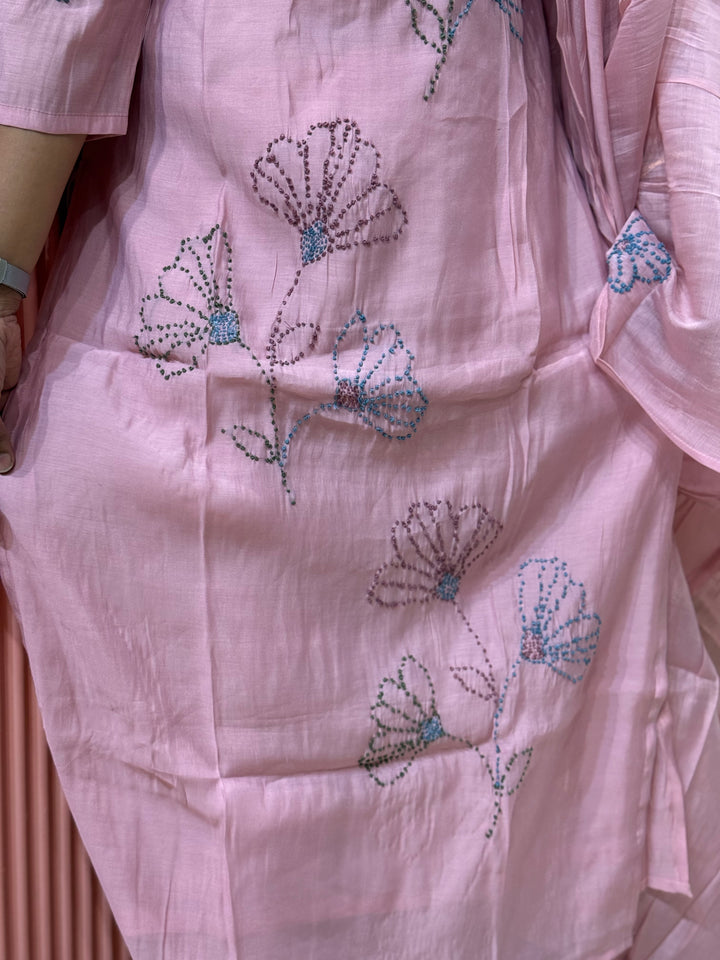 Mul Chanderi Collection with Floral Work | R226