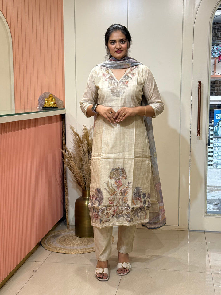 Pure Jamdhani Designer 3 Pcs Set Collection (Cotton Lining)| R211