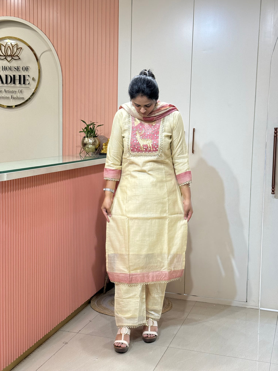 Pure Jamdhani Designer 3 Pcs Set Collection (Cotton Lining)| R211
