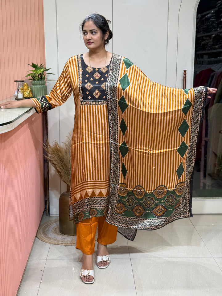 Gaji Satin Collection with Bandini print ( Dupatta Gaji Satin ) | R227