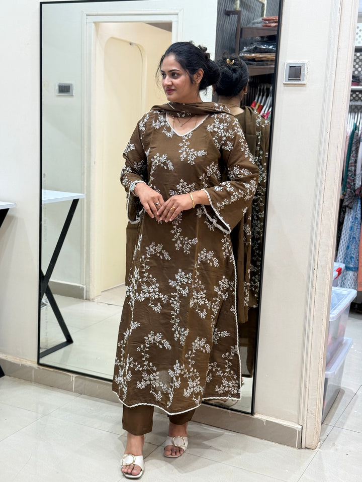 S Mul Chanderi with Embroidery work| R138