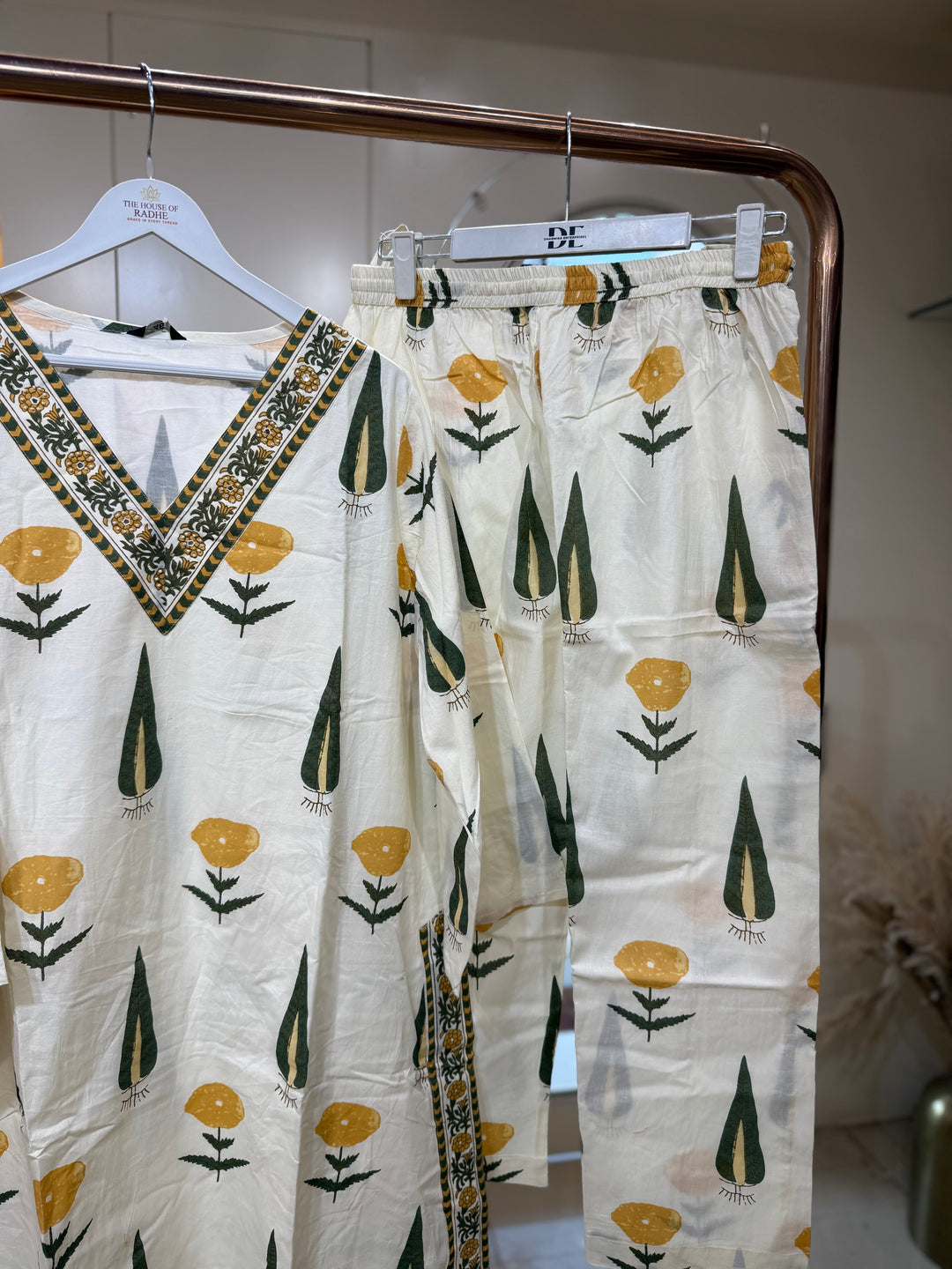 60-60 Cotton 3 Pc Kurta Set – Plus Size Collection | R158