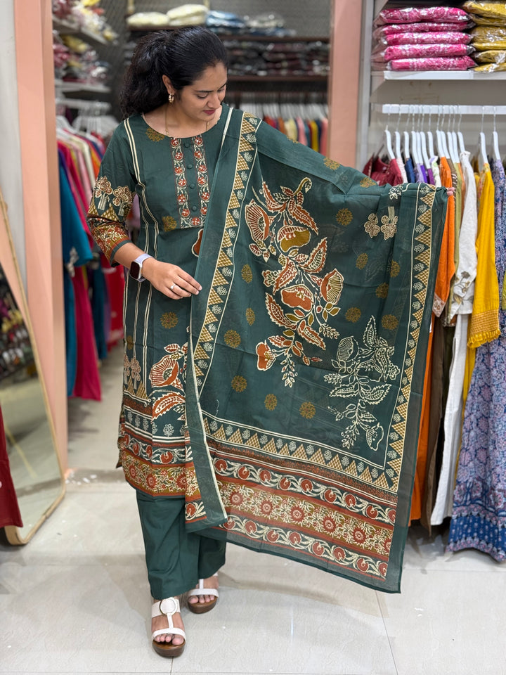 60-60 Cotton 3 Pc Kurta Set | R156