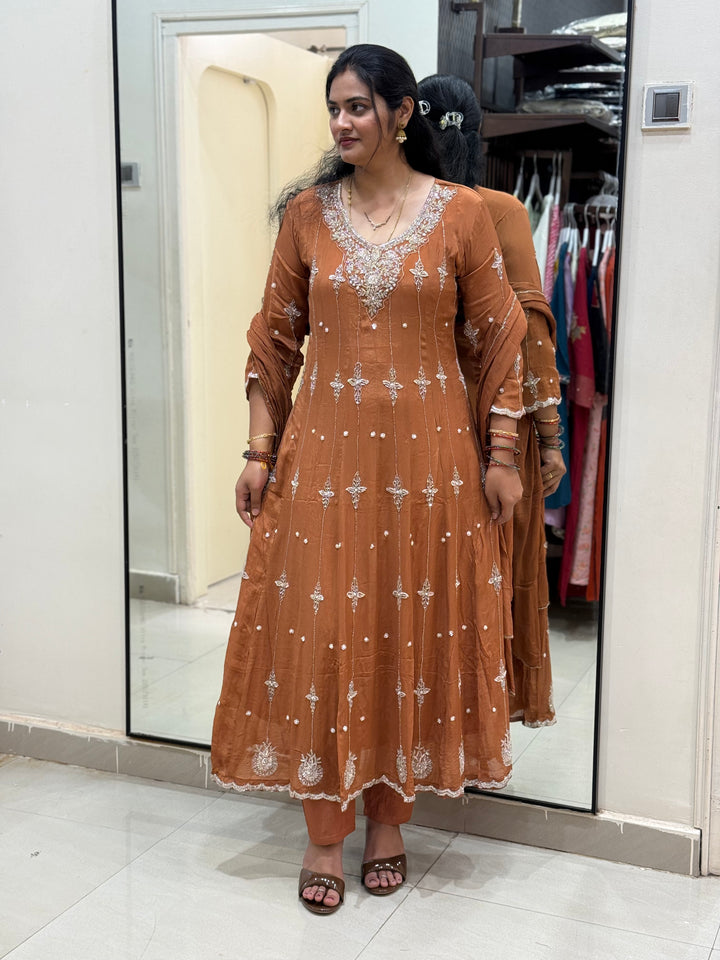 Pure Chinon Handwork Collection Party Wear  | R177