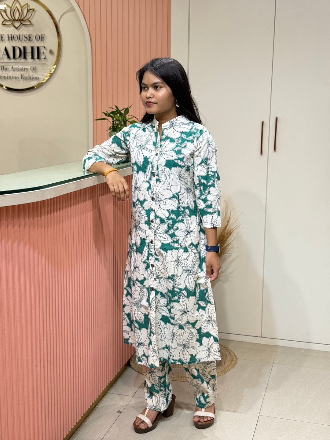Flex Cotton 2 piece collection with floral work | R137