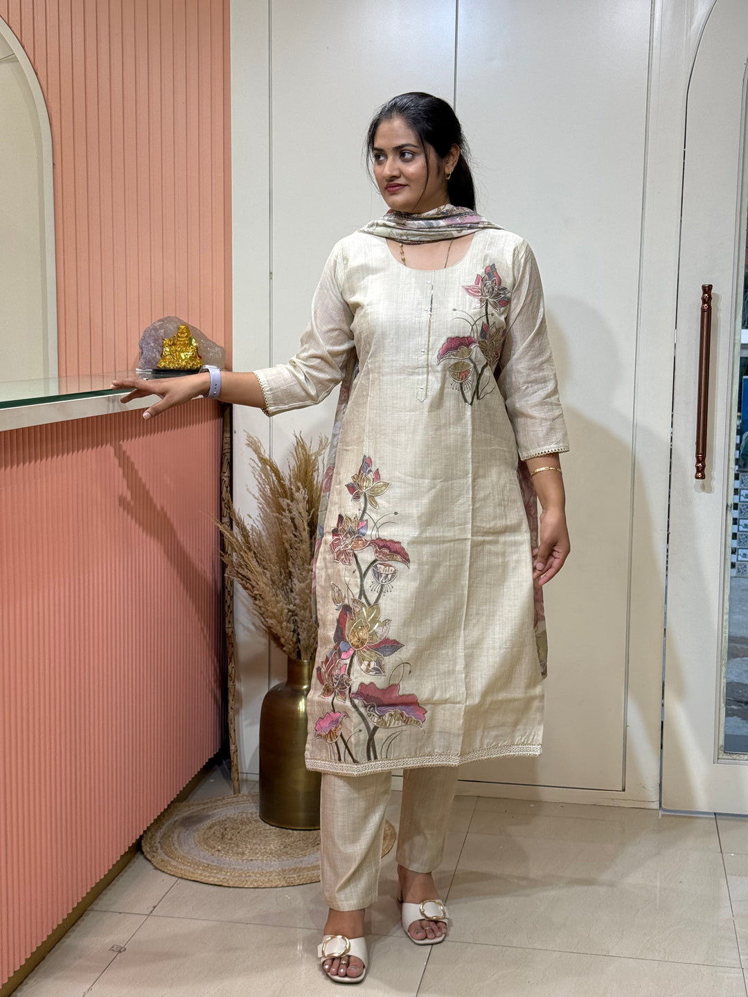 Pure Jamdhani Designer 3 Pcs Set Collection (Cotton Lining)| R211
