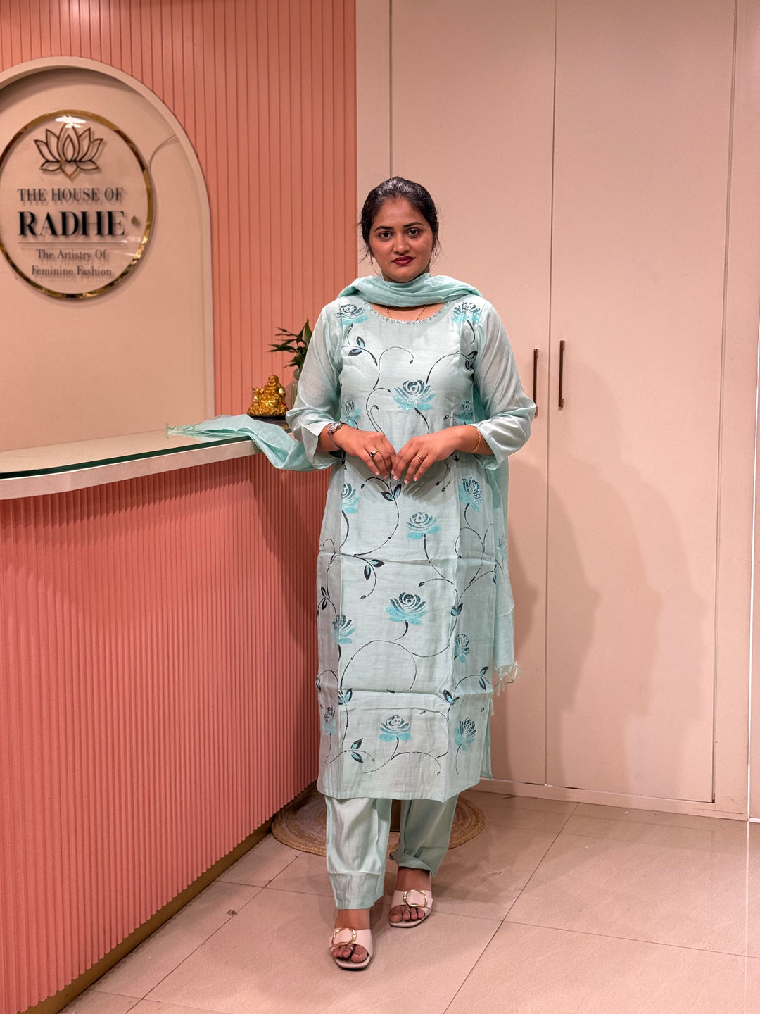 Premium Mul Chanderi Collection with Floral Work | R217