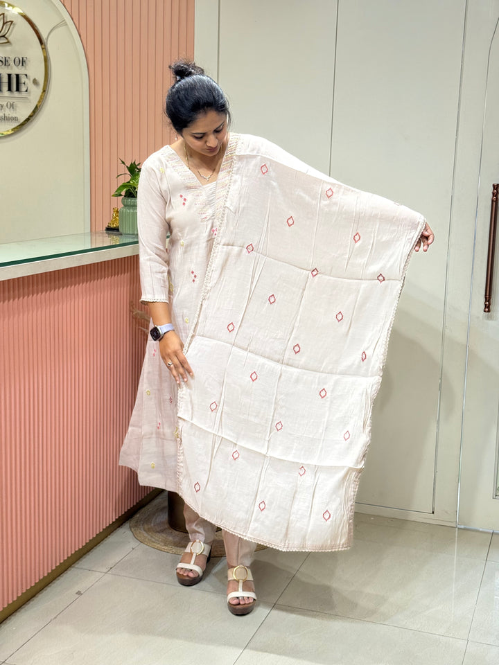 Mul Chanderi Collection with Embroidery work (Cotton Lining)| R204