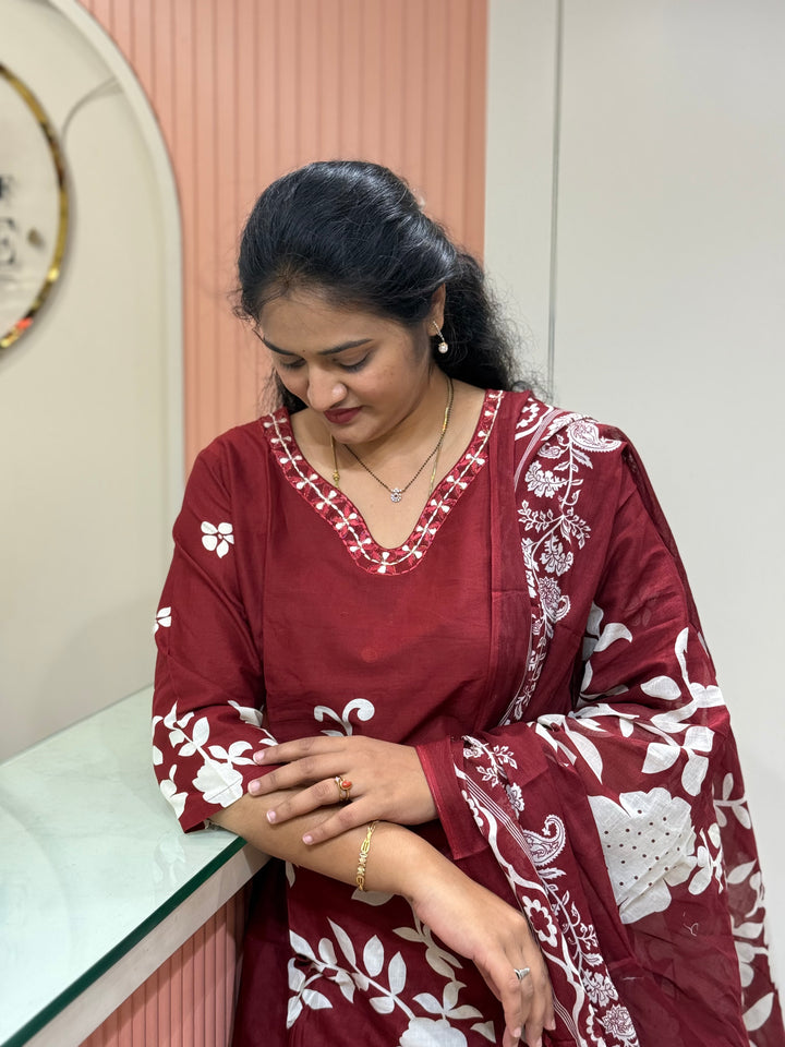 Cotton Collection with Beautiful Print with Full Length Cotton Dupatta | R230