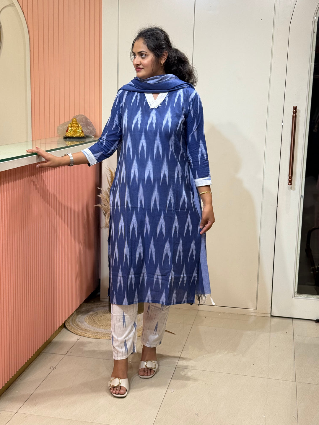 Ikkat Cotton Collection With Full Length Dupatta | R200