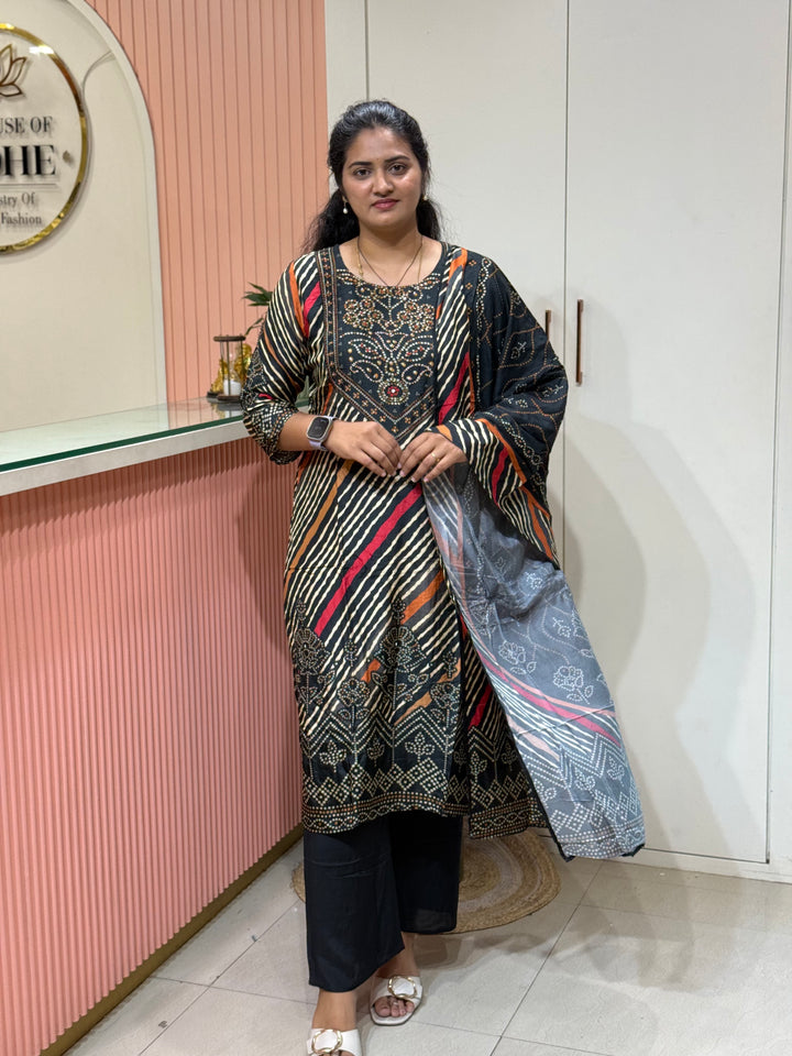 Tusser fabric with Bandhani design Collection (Cotton Lining )| R227
