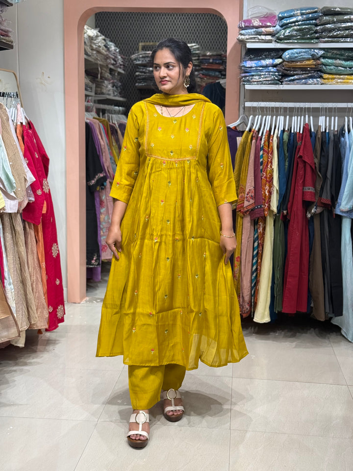 Mul Chanderi with Cute Embroidery work | R208