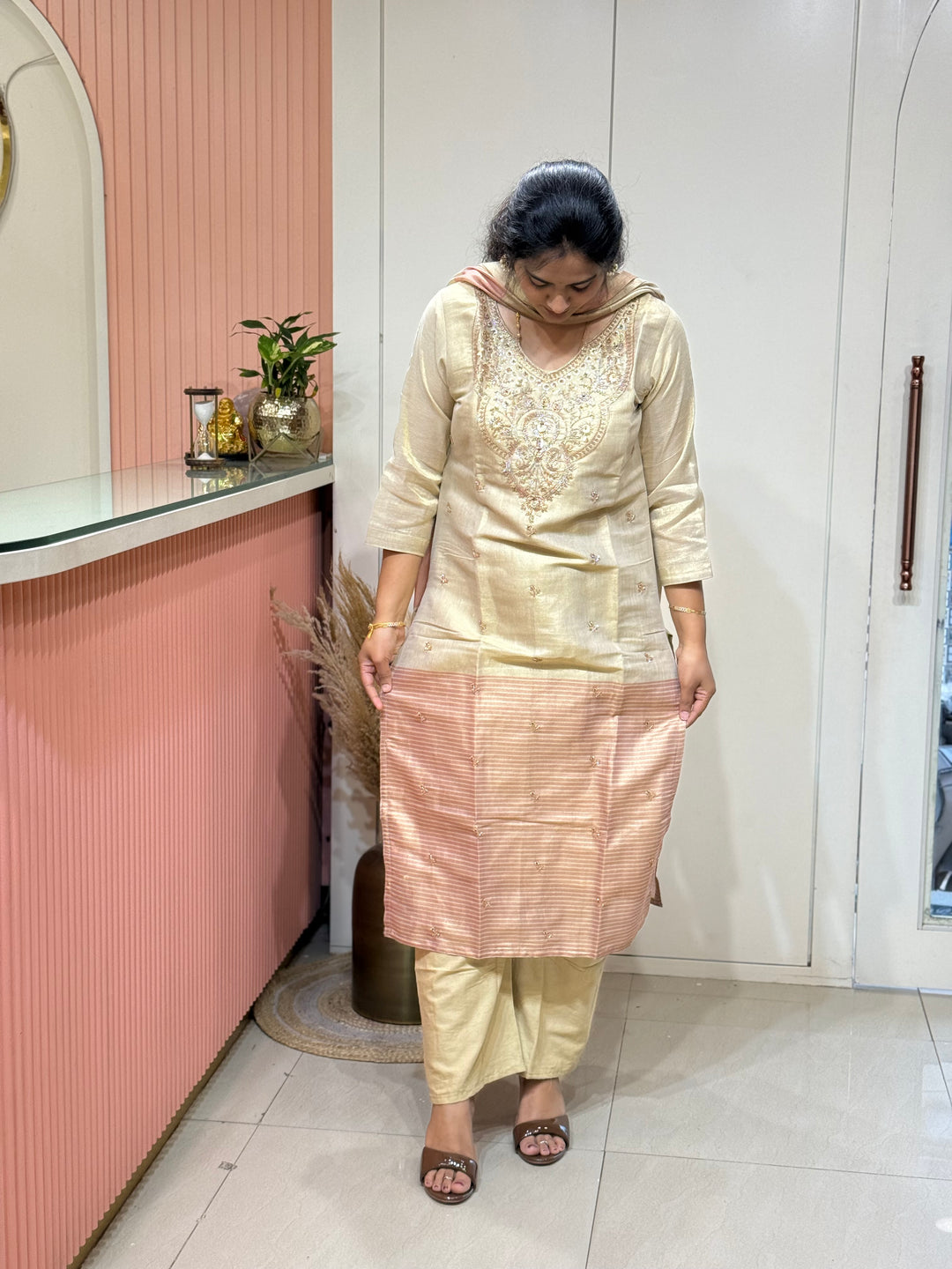 Pure Tissue Collection | Neck Handwork &amp; Beautiful Dupatta | R148