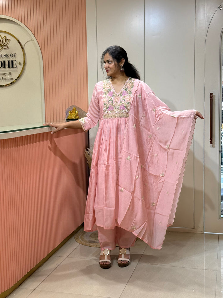 Premium Mul Chanderi Handwork Collection | R206