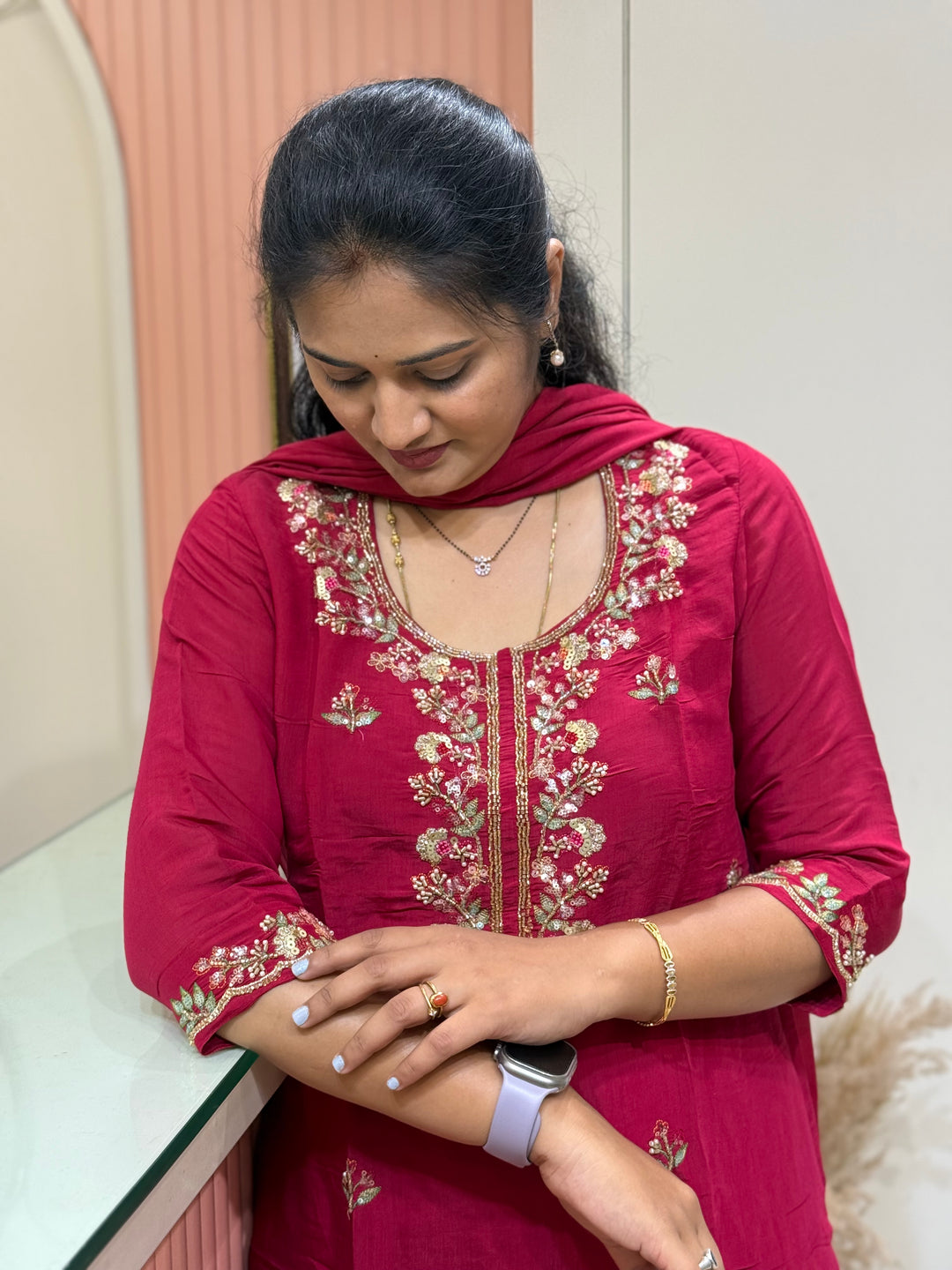 Pure Mul Chanderi Collection with Handwork ( Cotton Lining) | R216