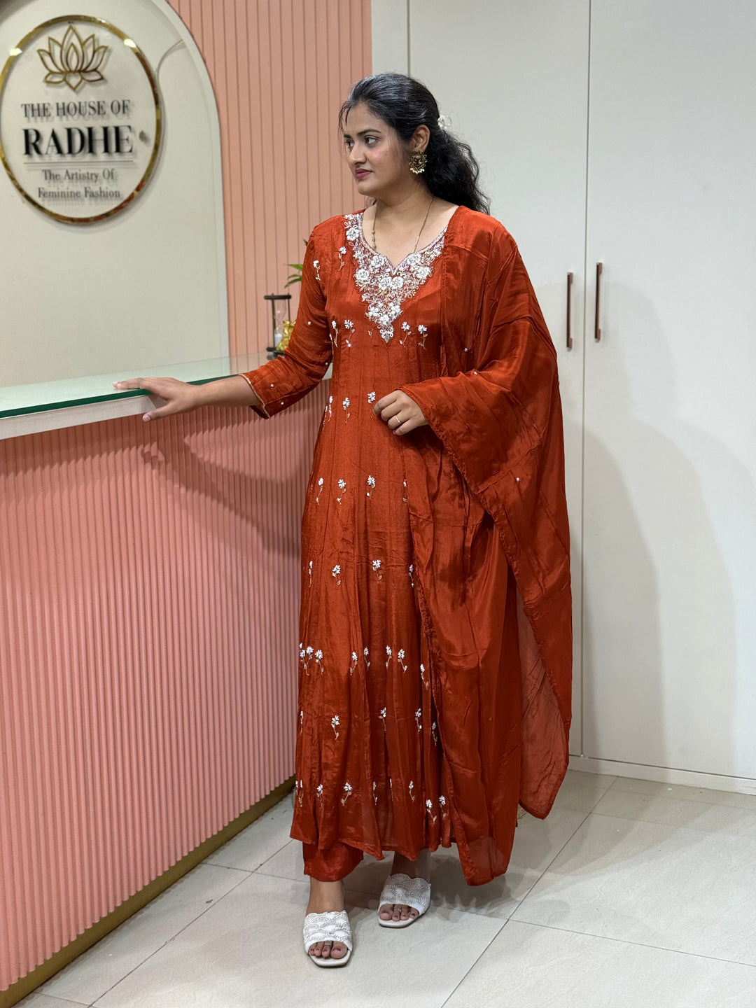 Pure Chinon Festive Collection | Full Handwork, Sequin &amp; Cut Dana | R177