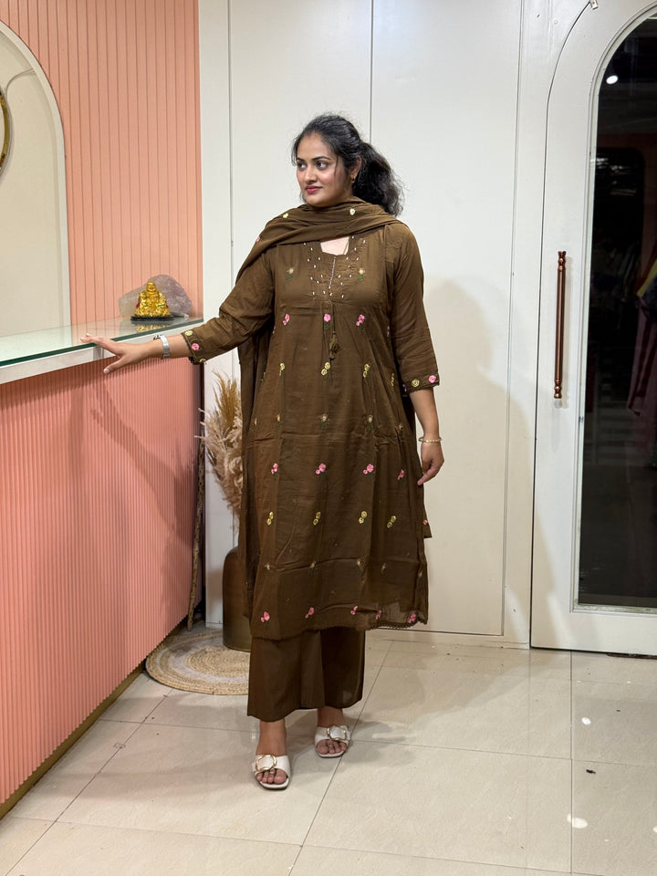Mul Cotton with Beautiful Embroidery Work (Cotton Lining) | R176