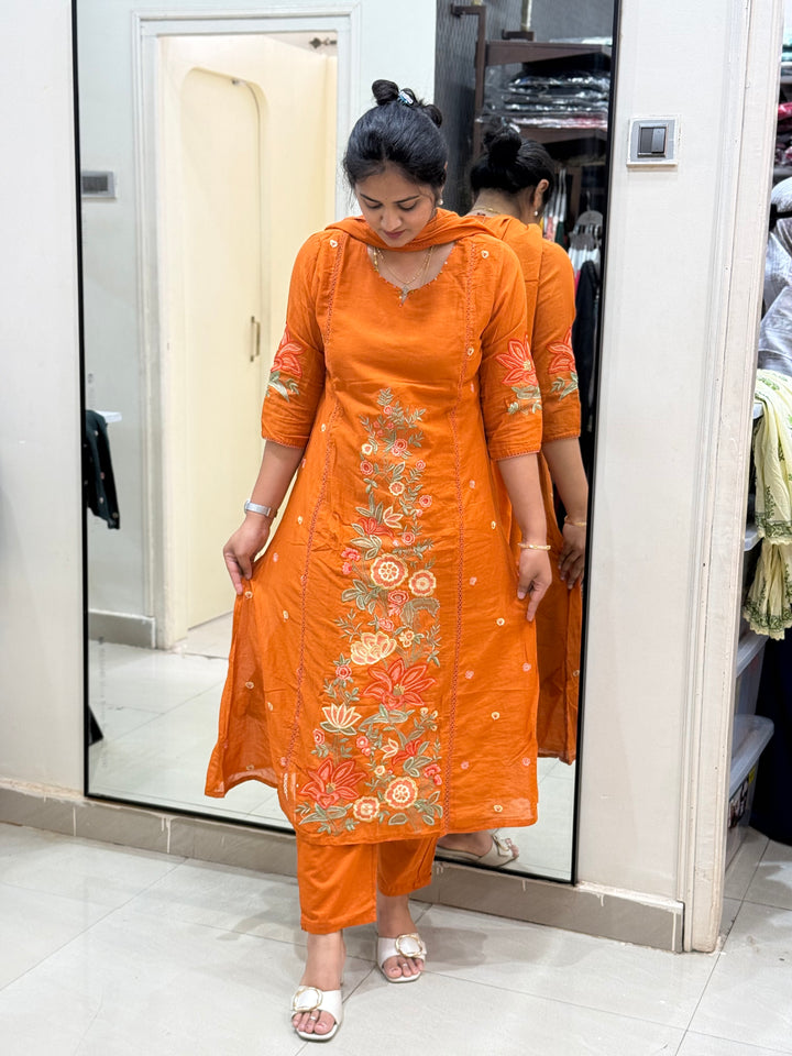 Mul Cotton Collection with Embroidery work (Cotton Lining)| R181