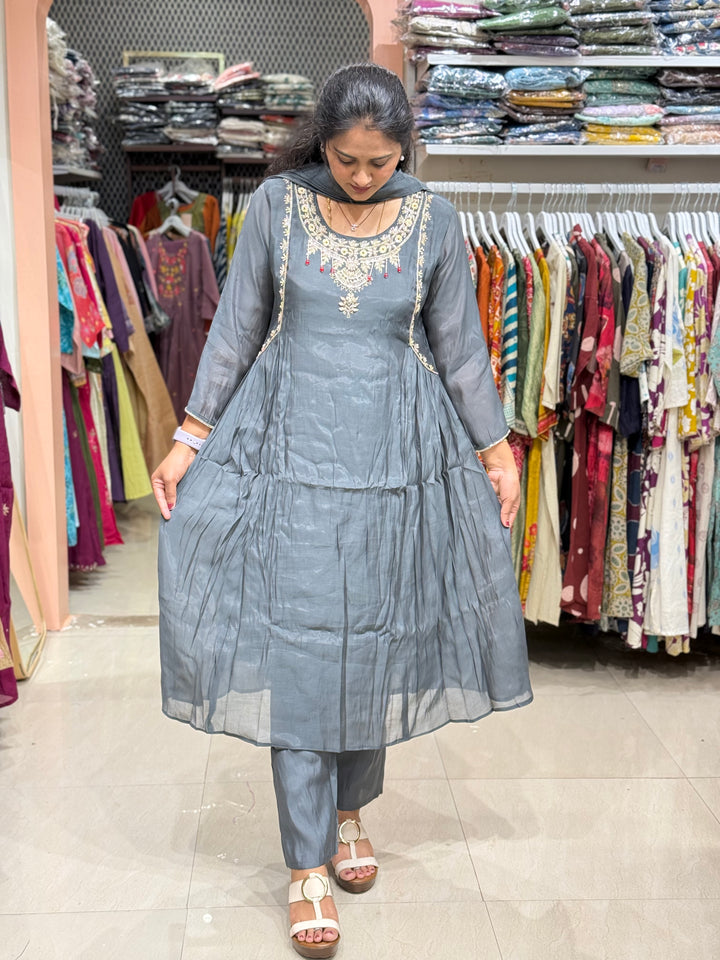 Pure Mul Chanderi Collection with Handwork ( Cotton Lining) | R229