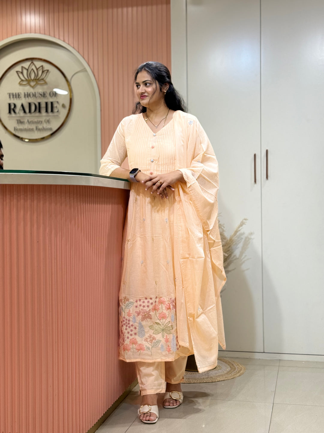 Pure Mul Cotton with Embroidery work(Cotton Lining) | R168