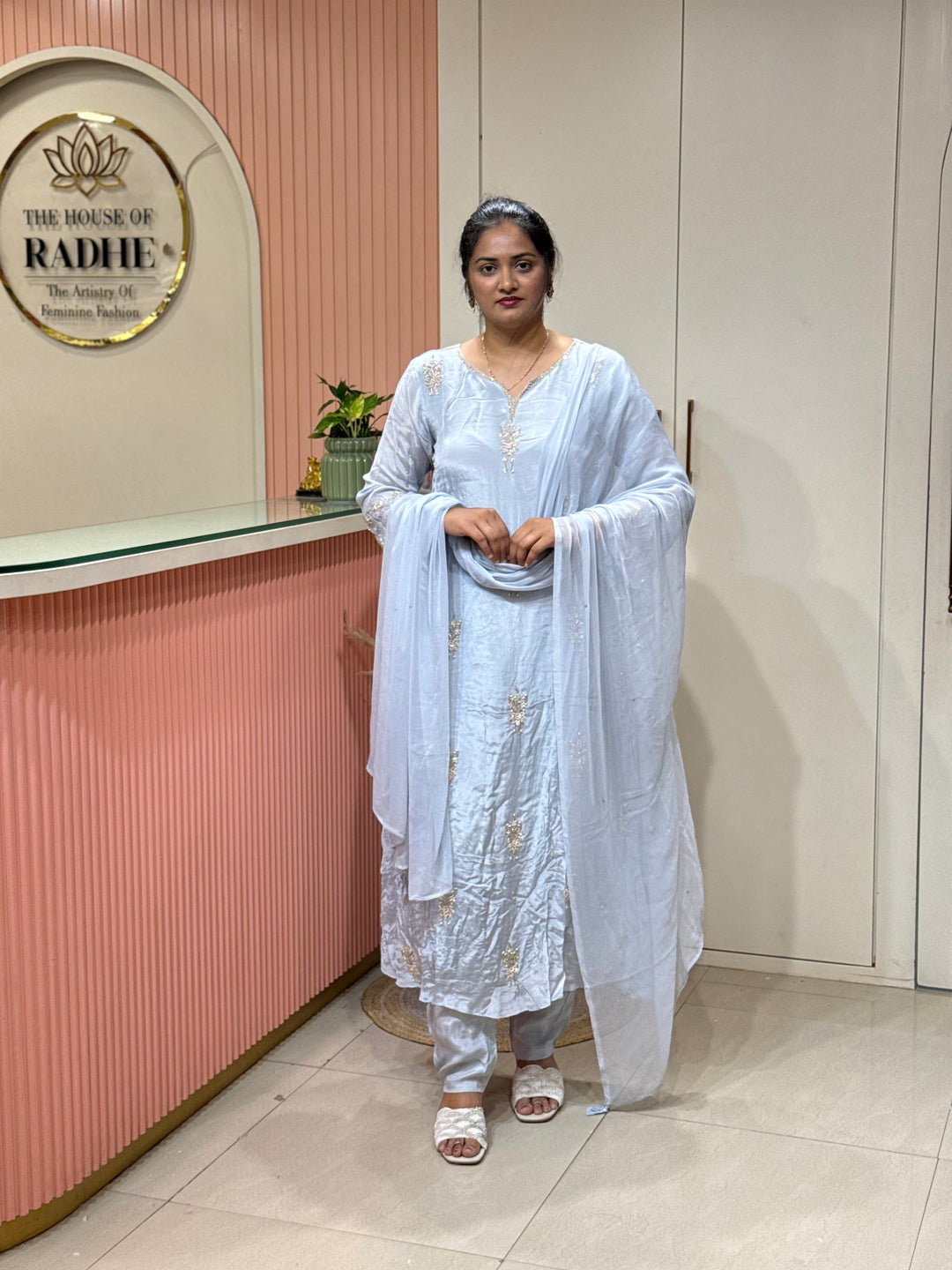 Pure Chinon Handwork Collection Party Wear | R177