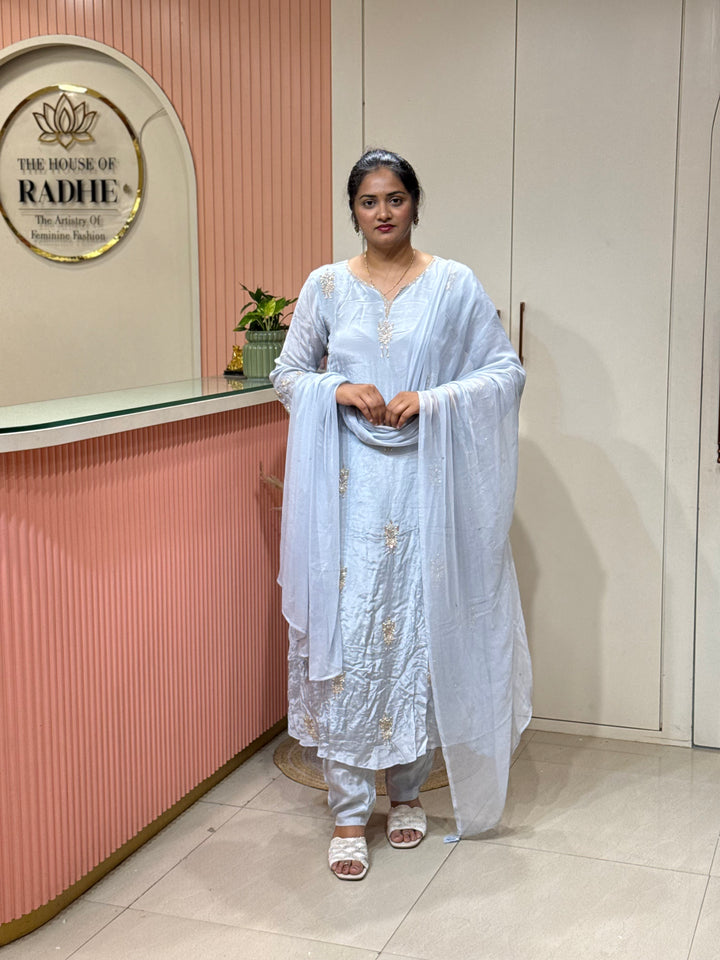 Pure Chinon Handwork Collection Party Wear | R177