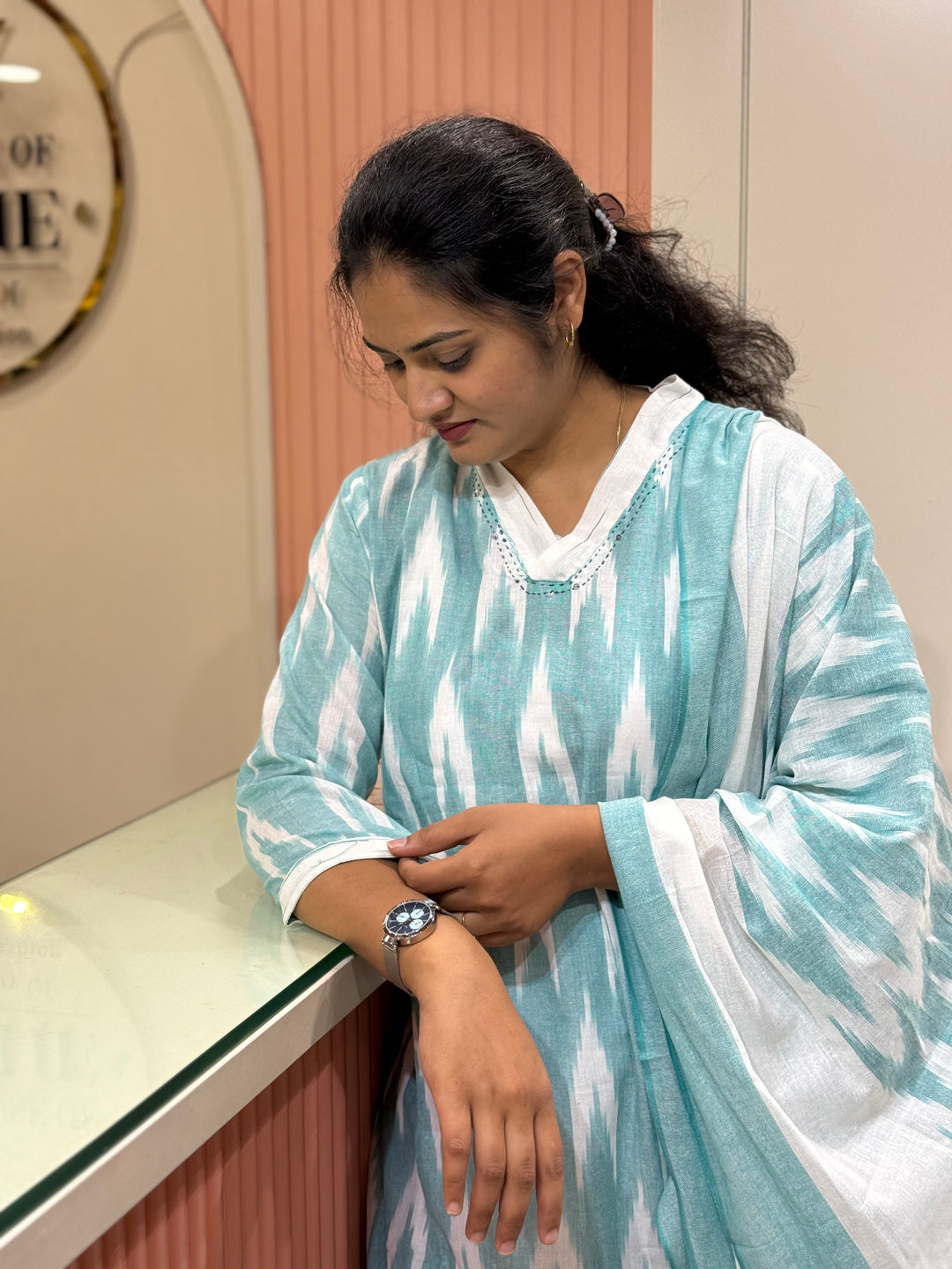Ikkat Cotton Collection With Full Length Dupatta | R200