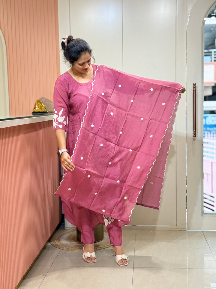 Mul Chanderi with Embroidery work | R204