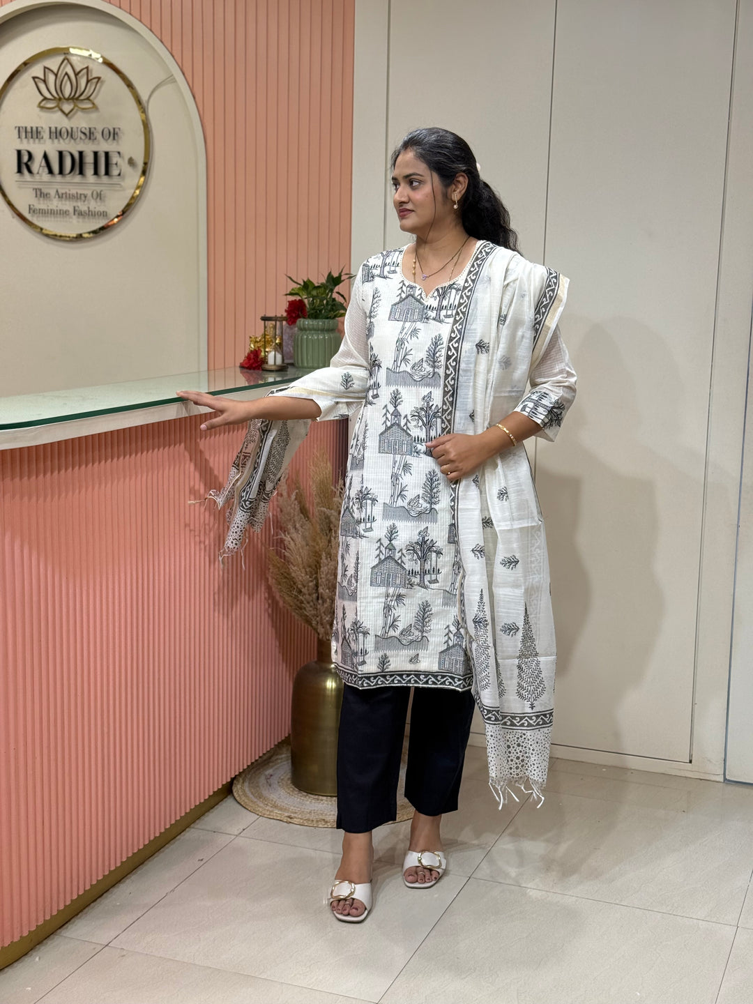 Linen Silk Collection with cotton Lining (Full Length Dupatta)| R181