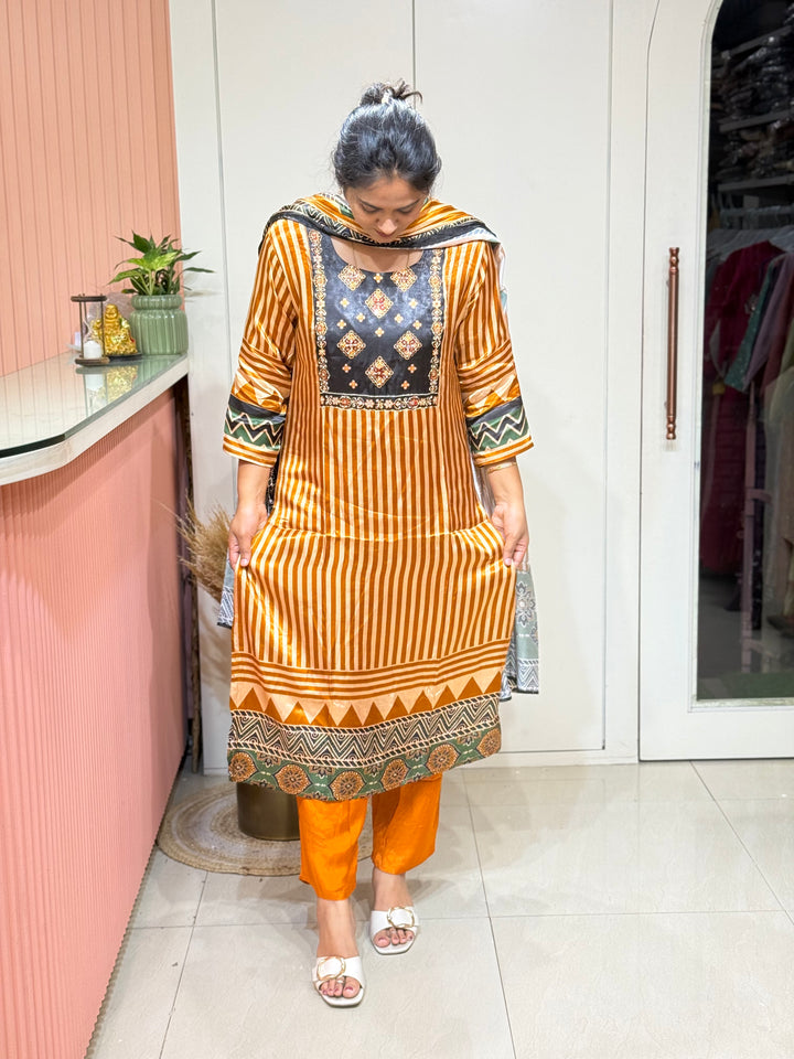 Gaji Satin Collection with Bandini print ( Dupatta Gaji Satin ) | R227