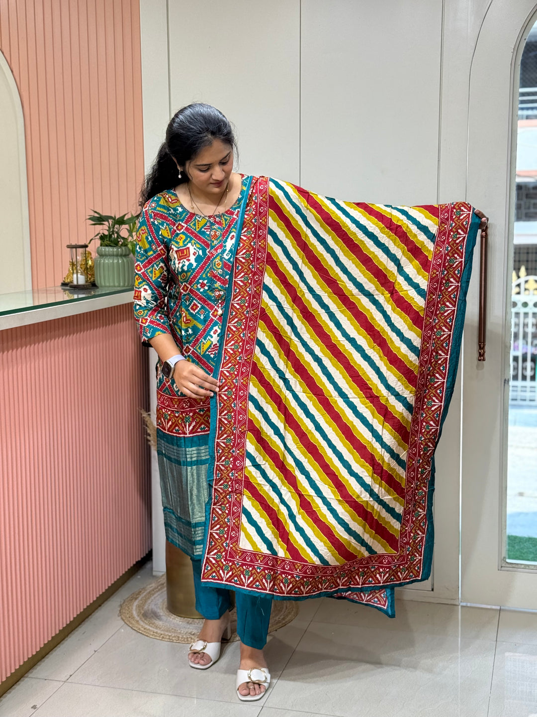 Tusser fabric with Patola design Collection | R227