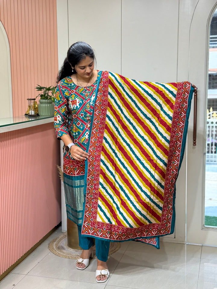 Tusser fabric with Patola design Collection | R227