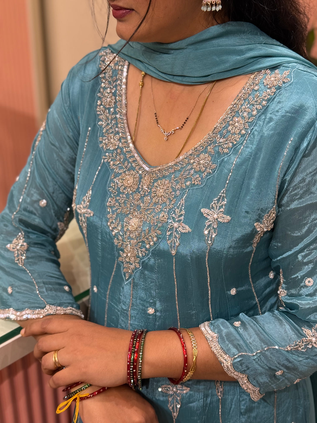 Pure Chinon Handwork Collection Party Wear  | R177