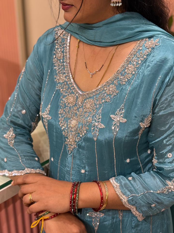 Pure Chinon Handwork Collection Party Wear  | R177