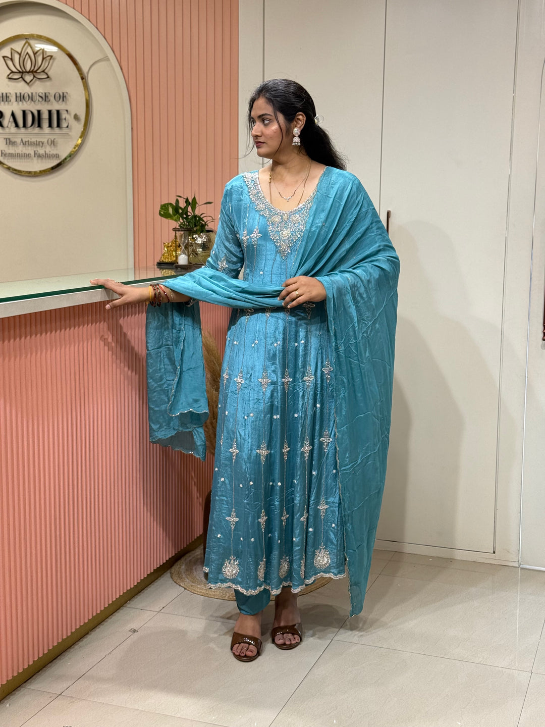 Pure Chinon Handwork Collection Party Wear  | R177