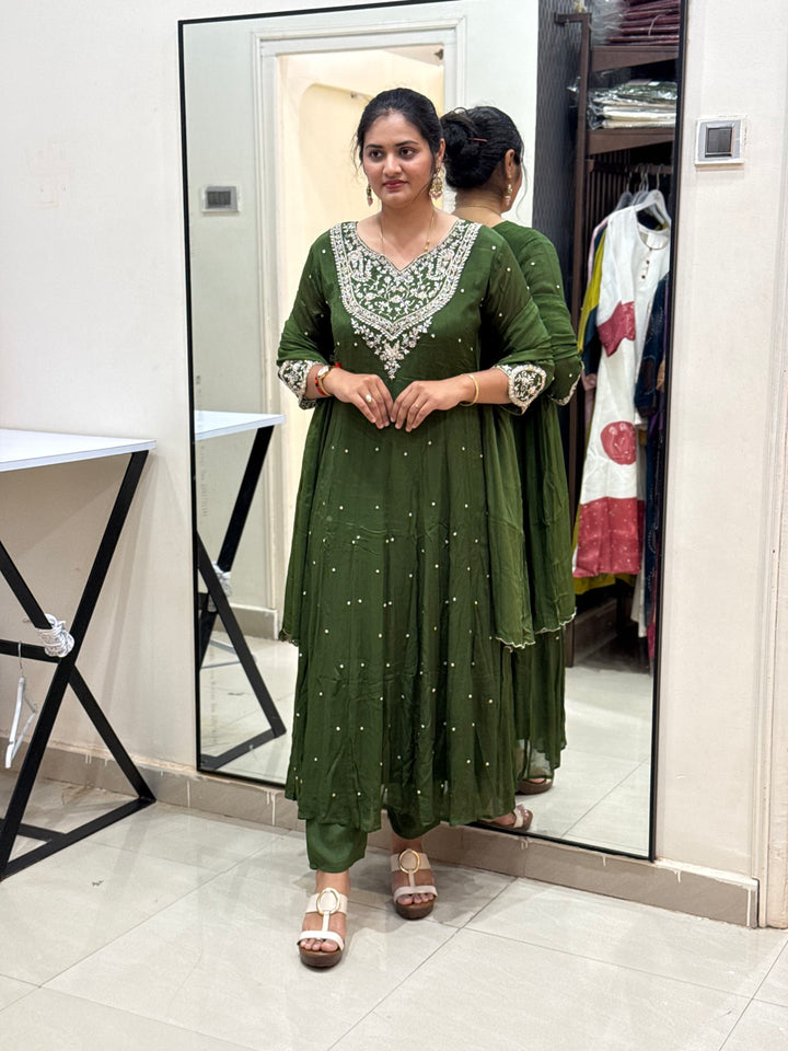 Pure Chinon Handwork Collection Party Wear  | R177