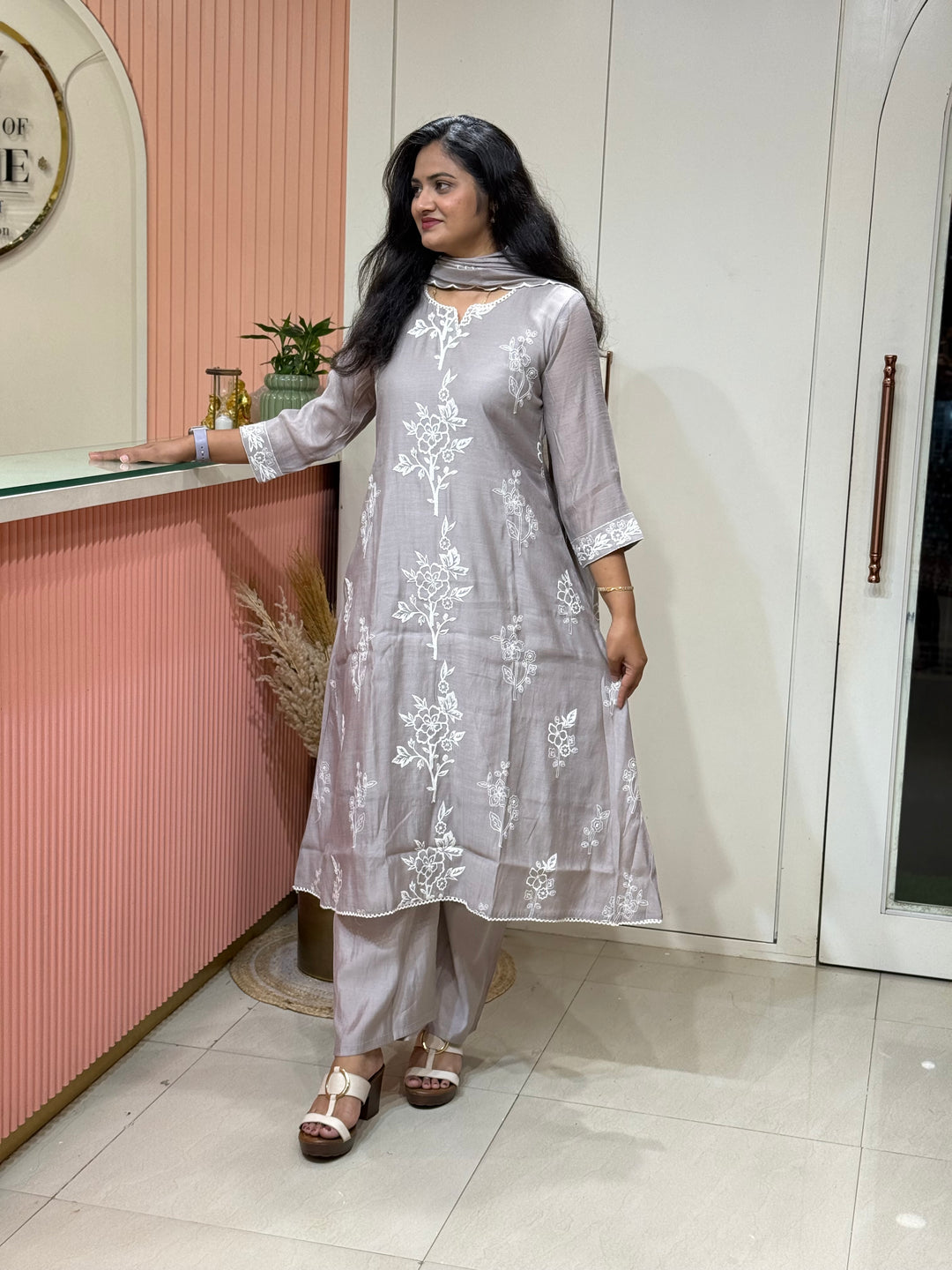 Mul Chanderi Collection with Embroidery work  | R208