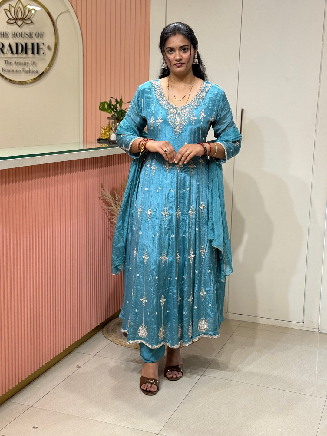 Pure Chinon Handwork Collection Party Wear  | R177