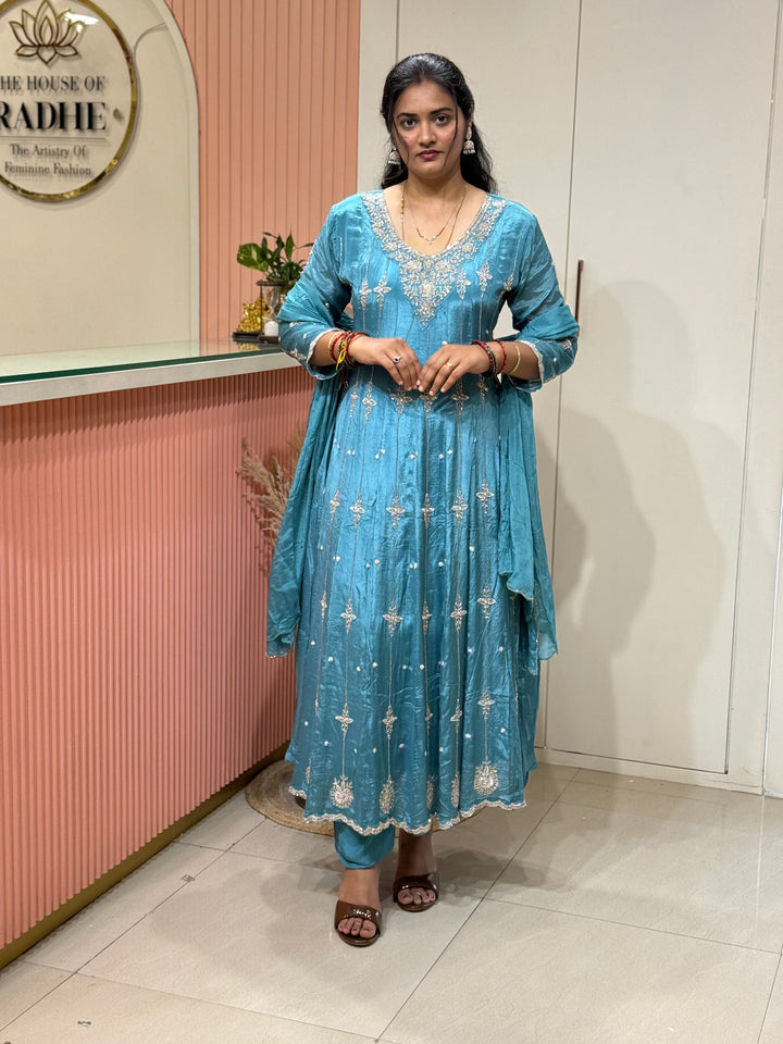 Pure Chinon Handwork Collection Party Wear  | R177