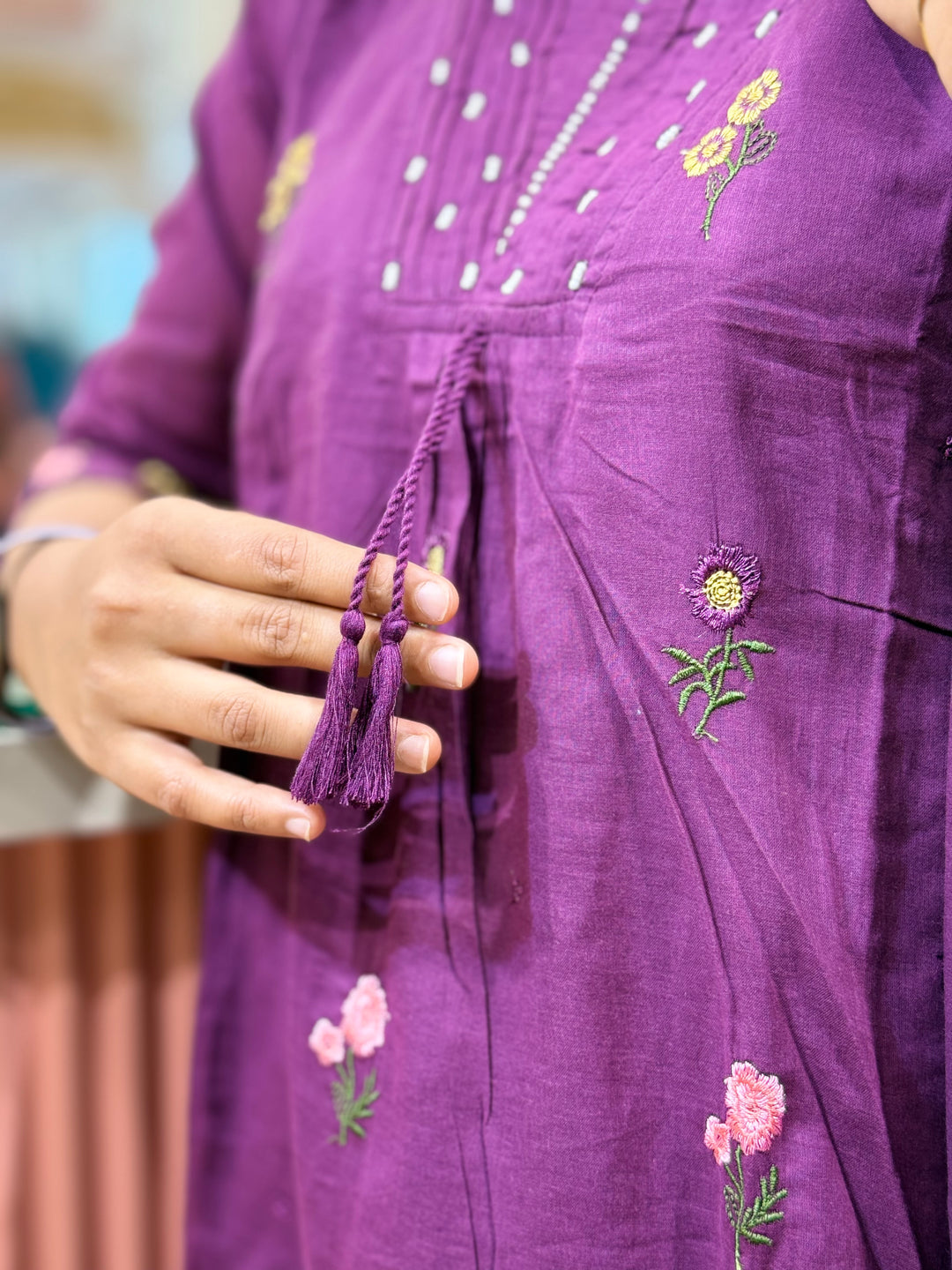 Mul Cotton with Beautiful Embroidery Work (Cotton Lining) | R176