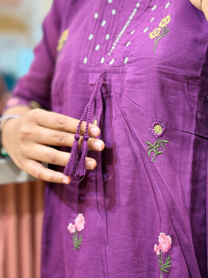 Mul Cotton with Beautiful Embroidery Work (Cotton Lining) | R176