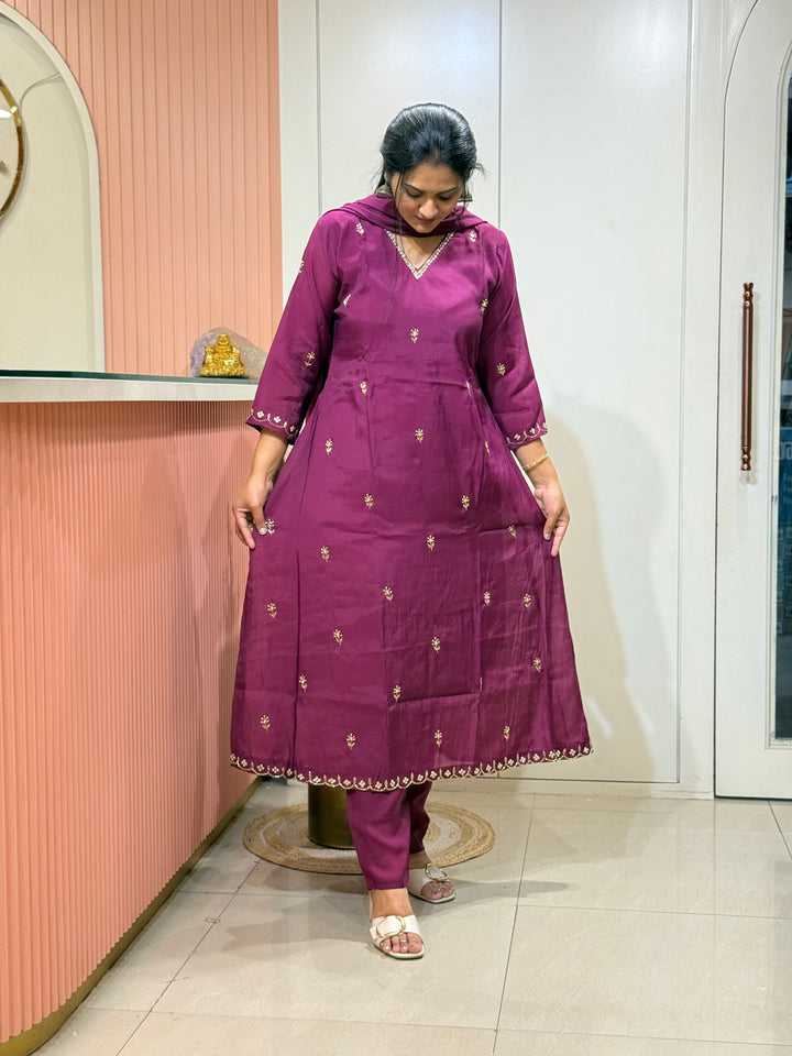 Mul Chanderi Semi Party Wear | R214