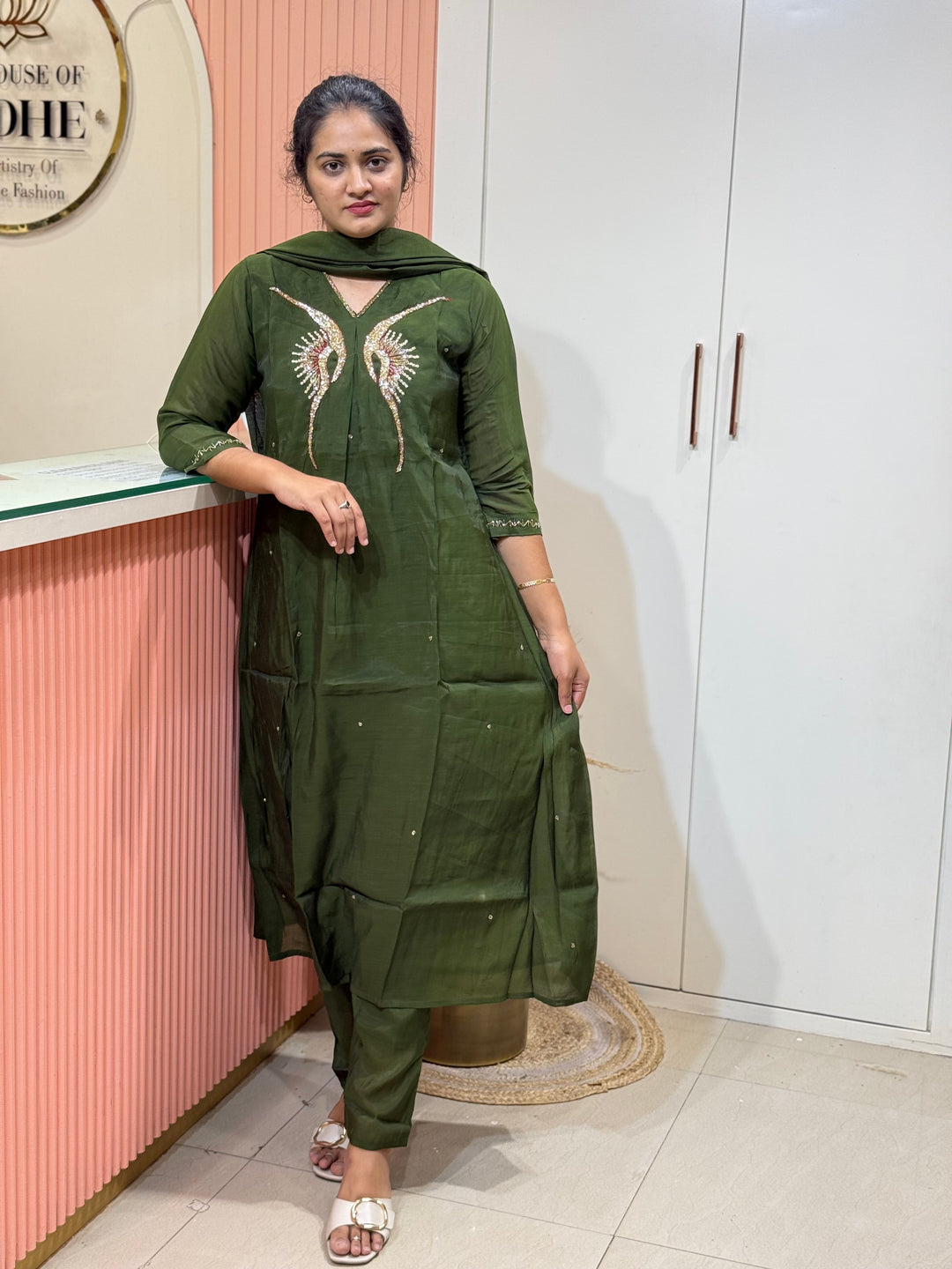 Mul Chanderi Elegant Yoke Work | R138