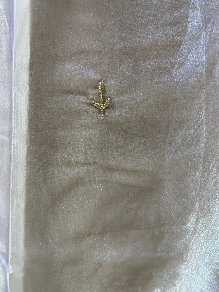 𝗣𝘂𝗿𝗲 𝗧𝗶𝘀𝘀𝘂𝗲 𝗦𝗵𝗶𝗺𝗺𝗲𝗿 𝗖𝗼𝗹𝗹𝗲𝗰𝘁𝗶𝗼𝗻 𝗔𝗿𝗿𝗶𝘃𝗲𝗱 with flare Plazo( Hand Work)| R148