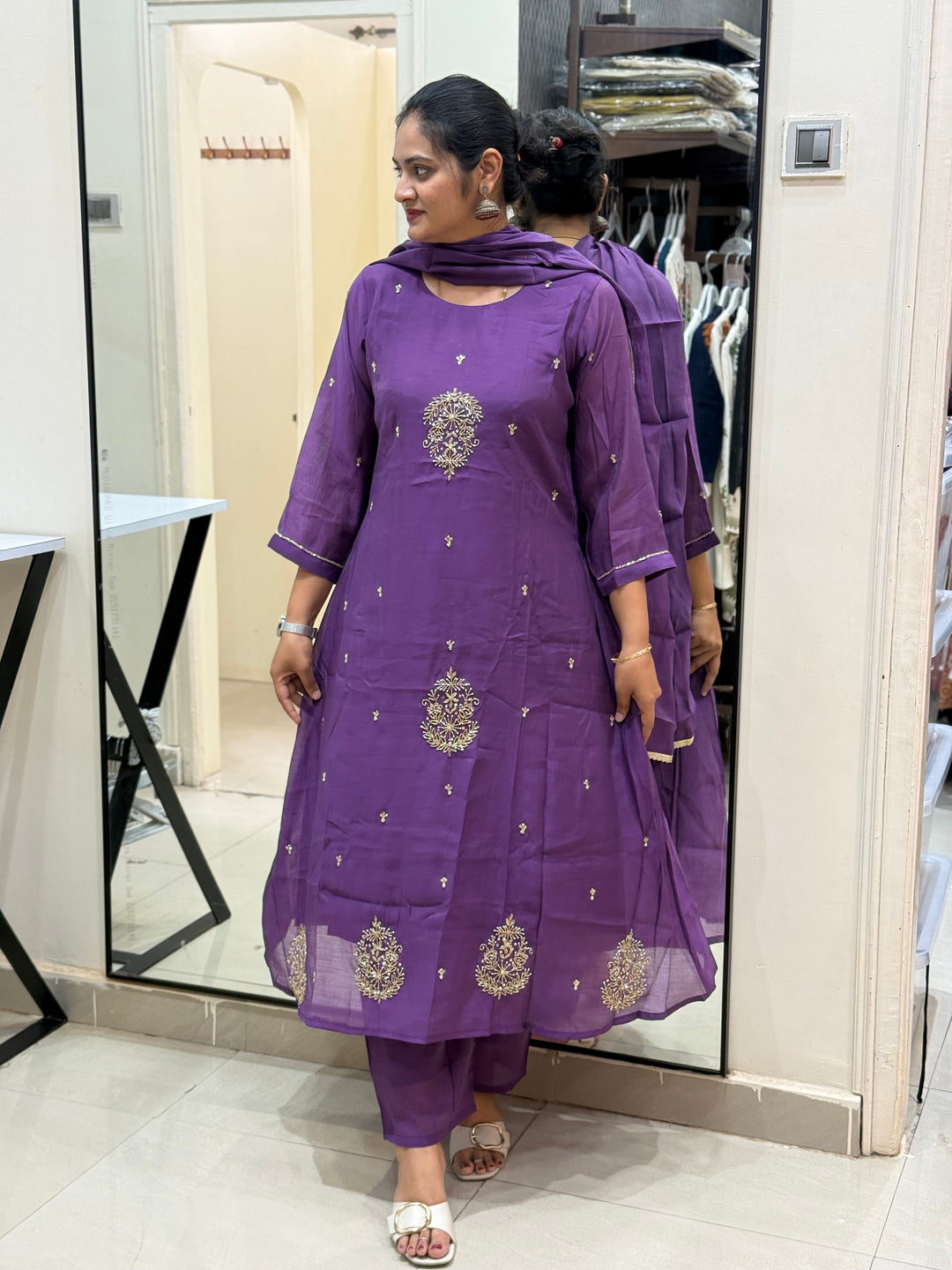 Mul Chanderi Semi Party Wear | R214