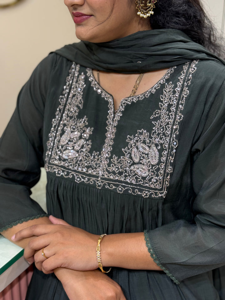 Mul Chanderi Collection with Handwork ( Cotton Lining )| R217