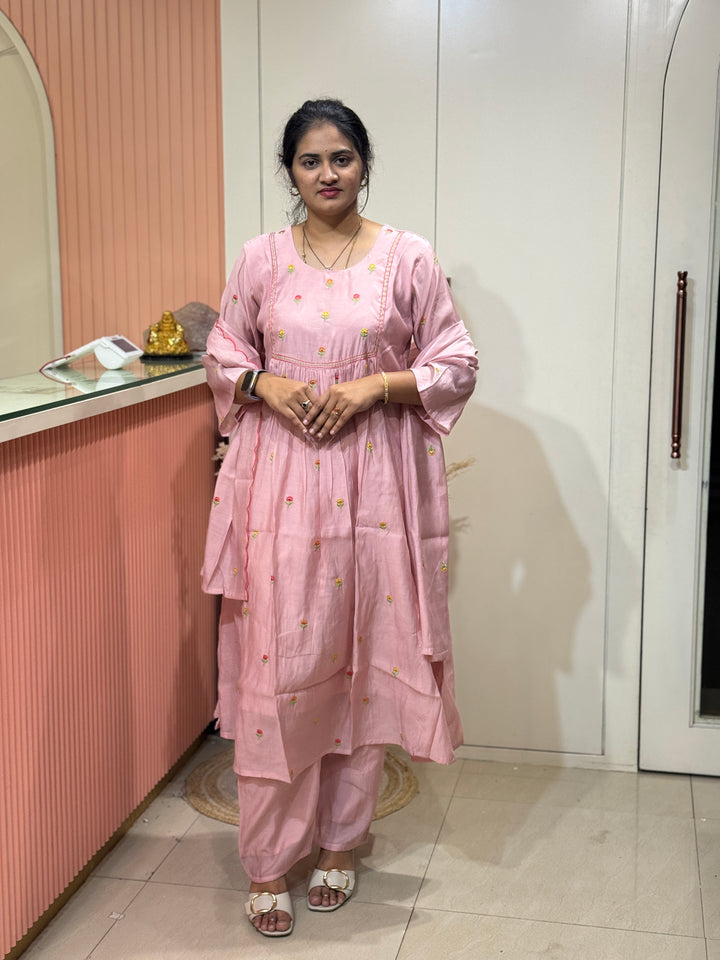 Mul Chanderi Dress with Lining – Elegant Collection | R134