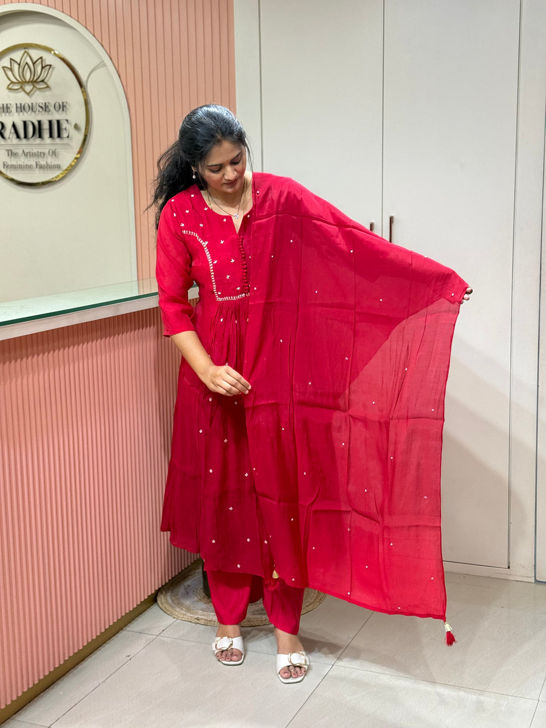 Pure Mul Chanderi Collection with Handwork ( Cotton Lining) | R229