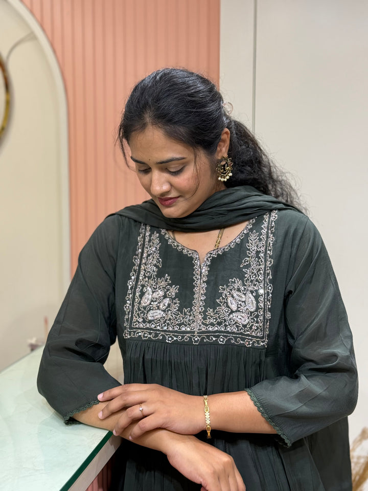 Mul Chanderi Collection with Handwork ( Cotton Lining )| R217