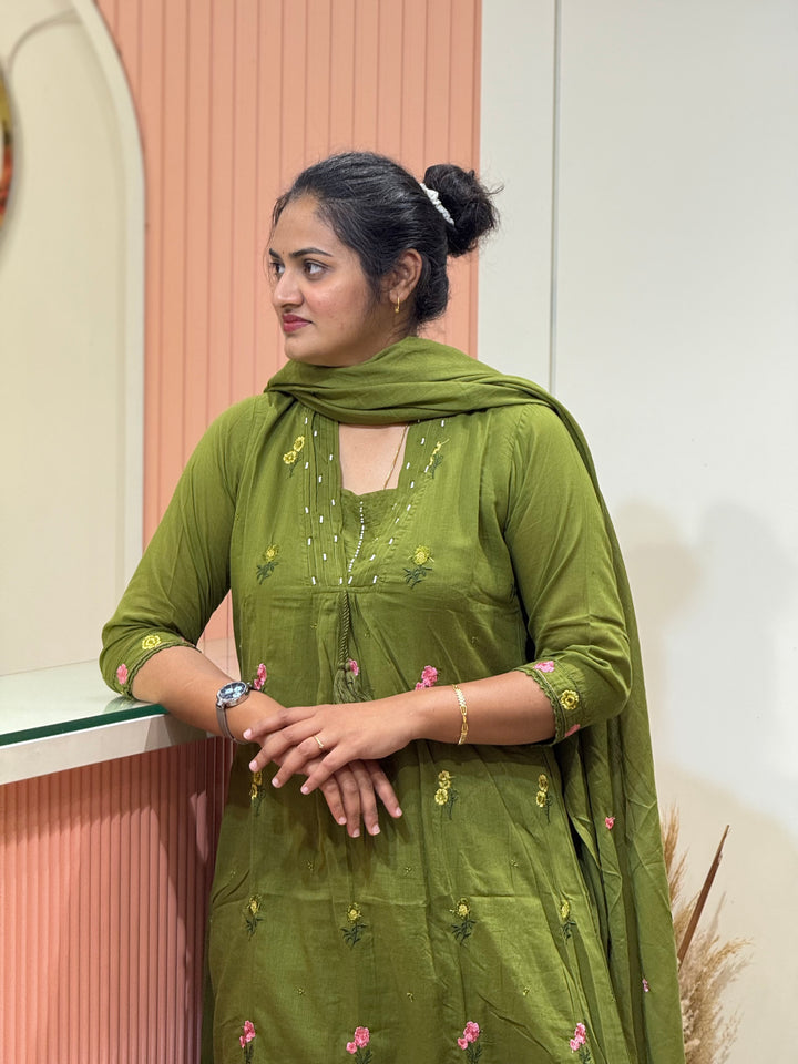 Mul Cotton Beautiful Embroidery work, cotton Lining  | R176￼
